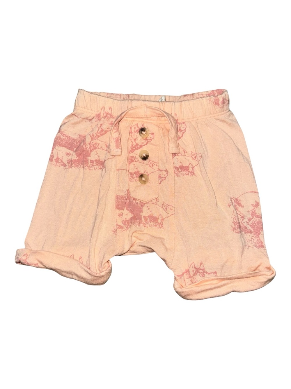 Kate Quinn Peach Pig Shorts with Buttons